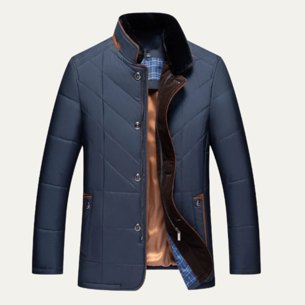 Warm Men's Quilted Padded Winter Parka Jacket - Nocini