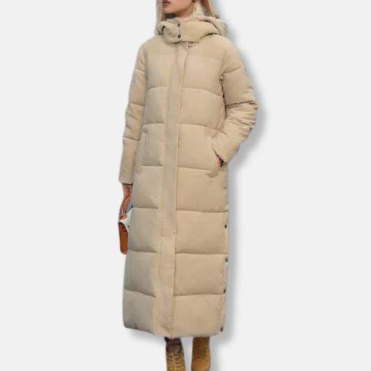 Warm Women's Parka Coat Full Length Hooded Jacket - Nocini