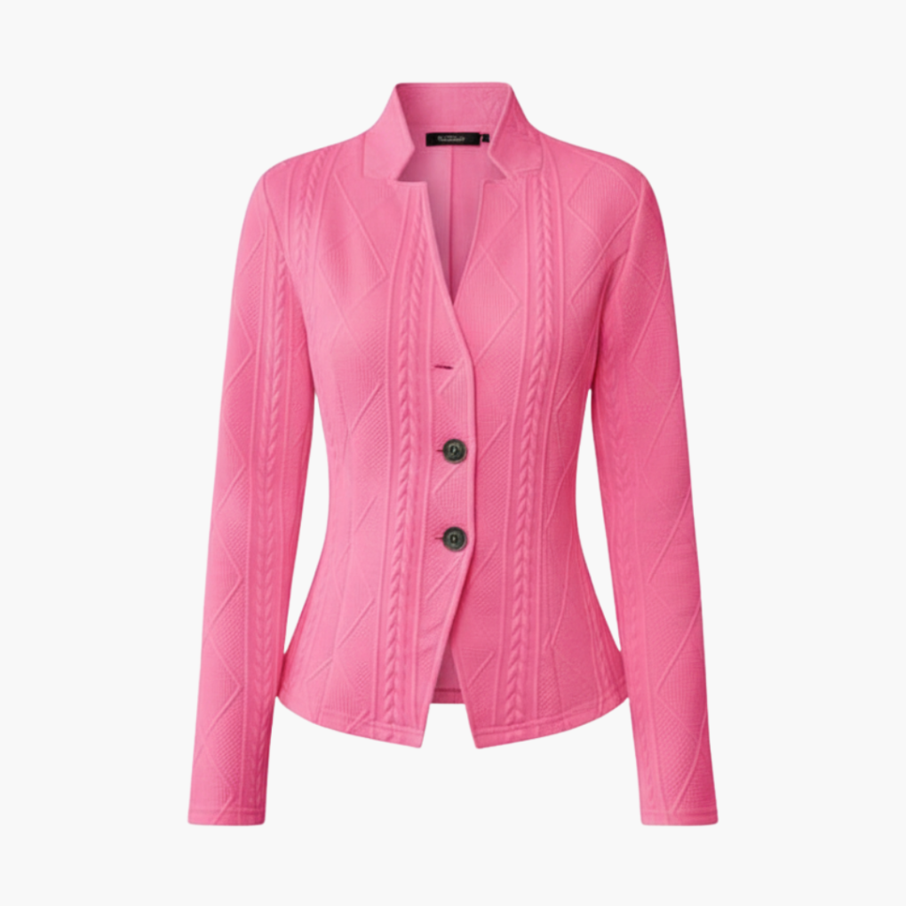 Classic Fit Ladies Jacket with Button Front - Olytrend