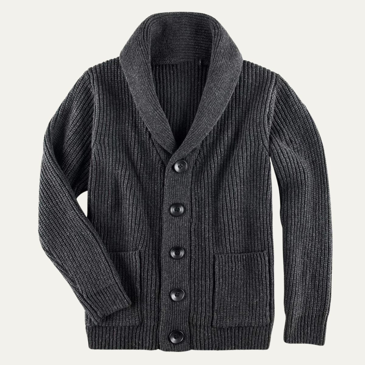 Cozy Men's Crew Neck Thick Knit Cardigan - Nocini