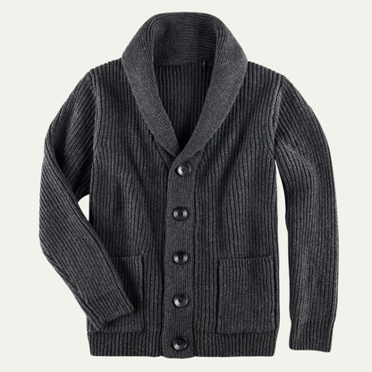 Cozy Men's Crew Neck Thick Knit Cardigan - Nocini