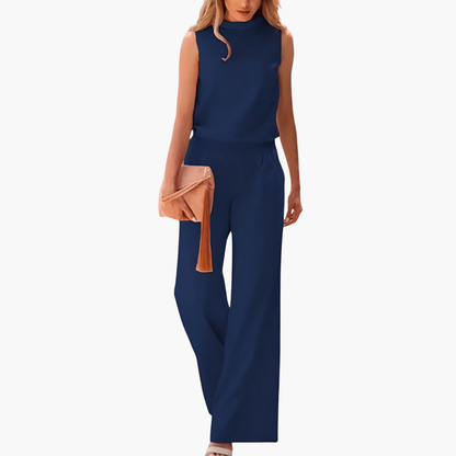 Chic Strapless Ladies Jumpsuit Wide Leg Design