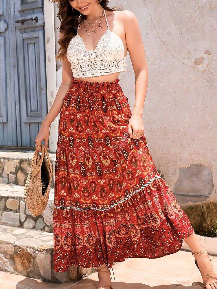 Long Flowy Women's Maxi Skirt - Nocini