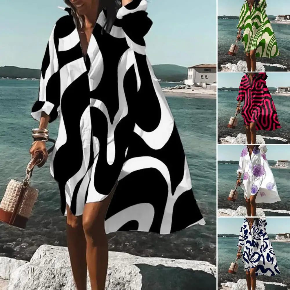 Loose Fit Floral Maxi Dress for Women - Olytrend