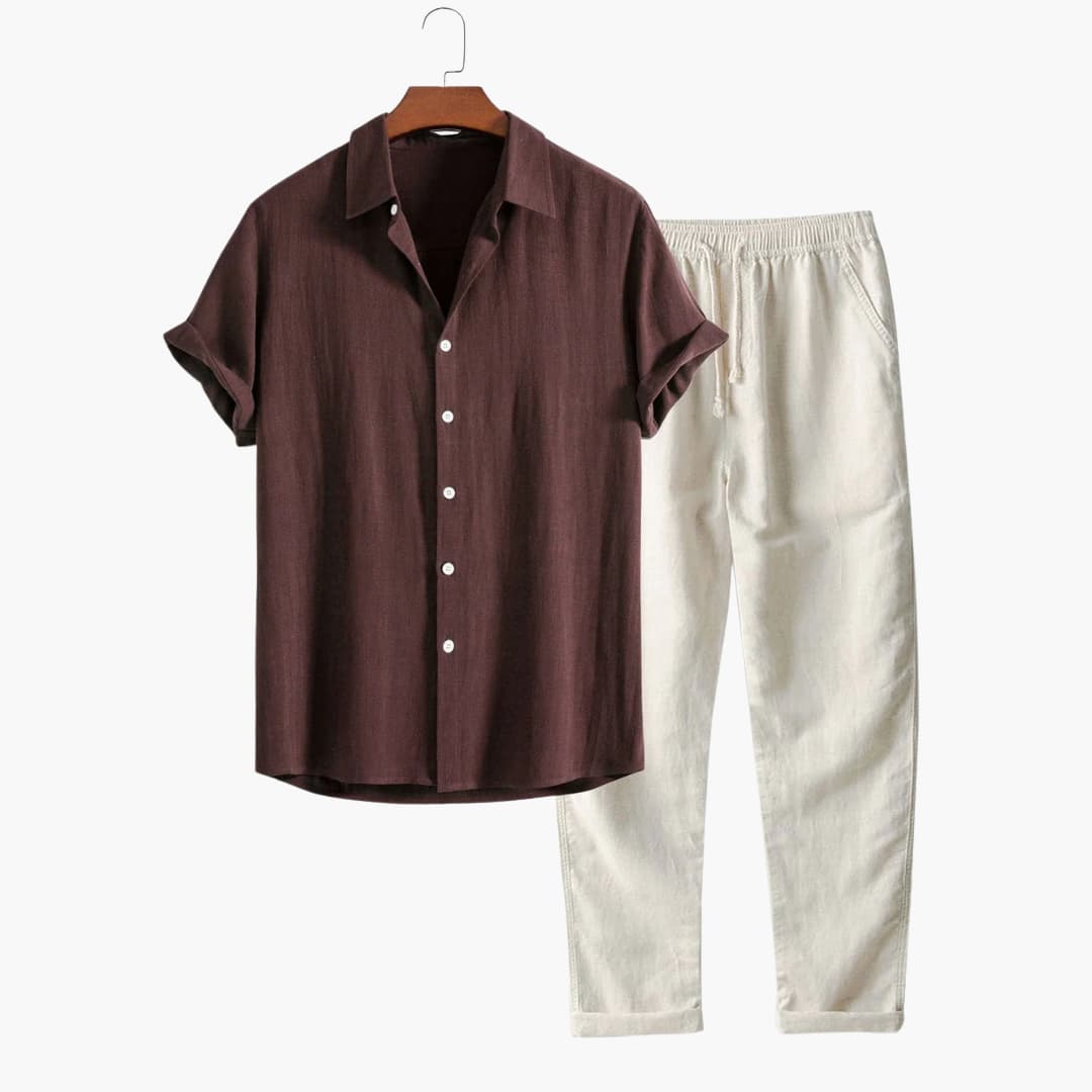 Men's Lightweight Casual Short Sleeve Suit Set