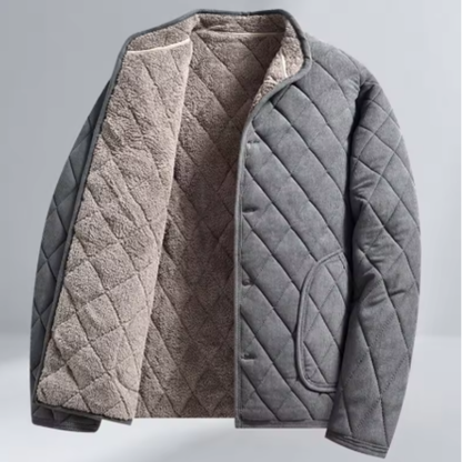 Warm Padded Mens Quilted Winter Coat with Fleece Inside