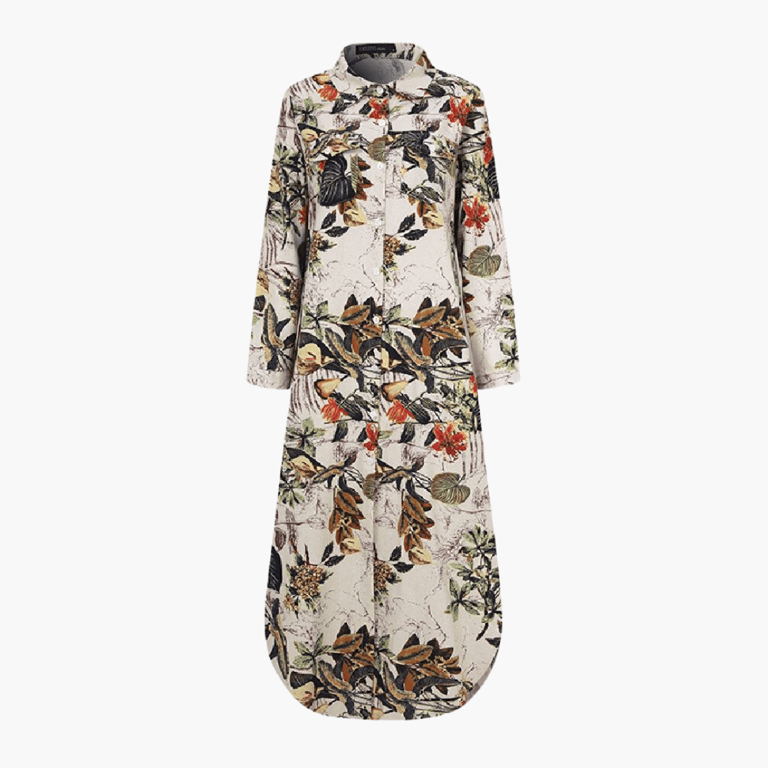 Elegant Women's Maxi Dress with Button Front - Olytrend