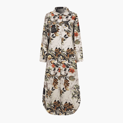Elegant Women's Maxi Dress with Button Front - Olytrend