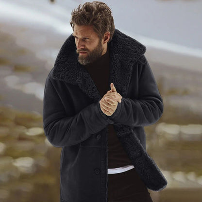 Warm Mens Faux Fur Parka Coat