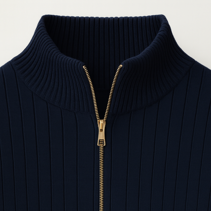 Men's Zip Up Sweater | Textured Knit Style