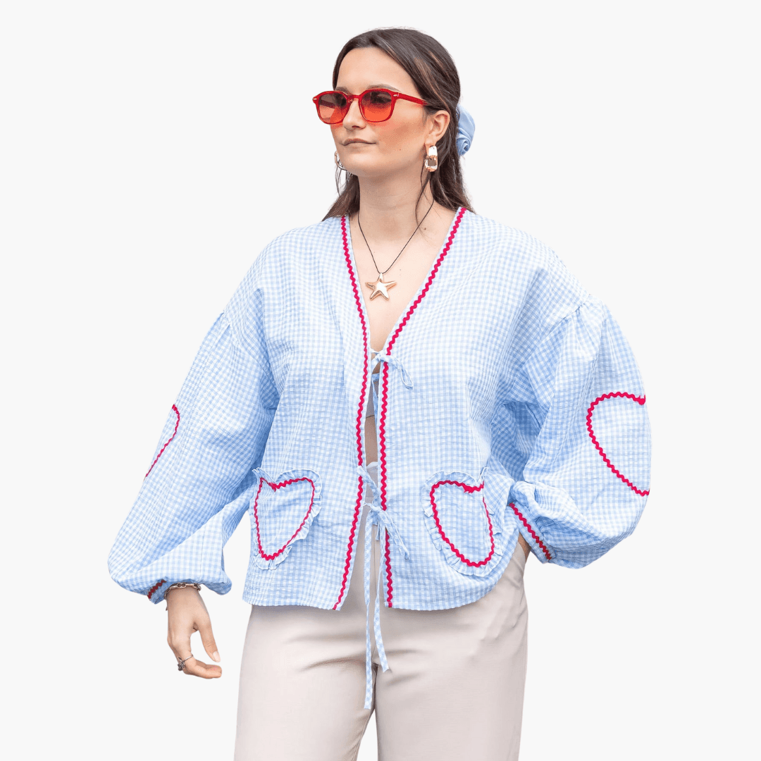 Cute Checked Shirt for Women with Sweet Pockets - Olytrend