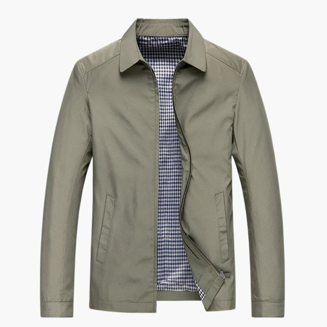Classic Plaid Lined Mens Zip Up Jacket