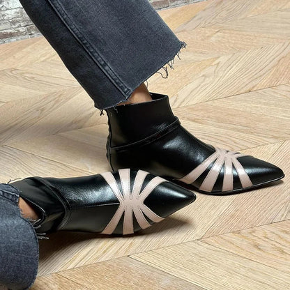 Sharp Pointy Block Heel Ankle Boots