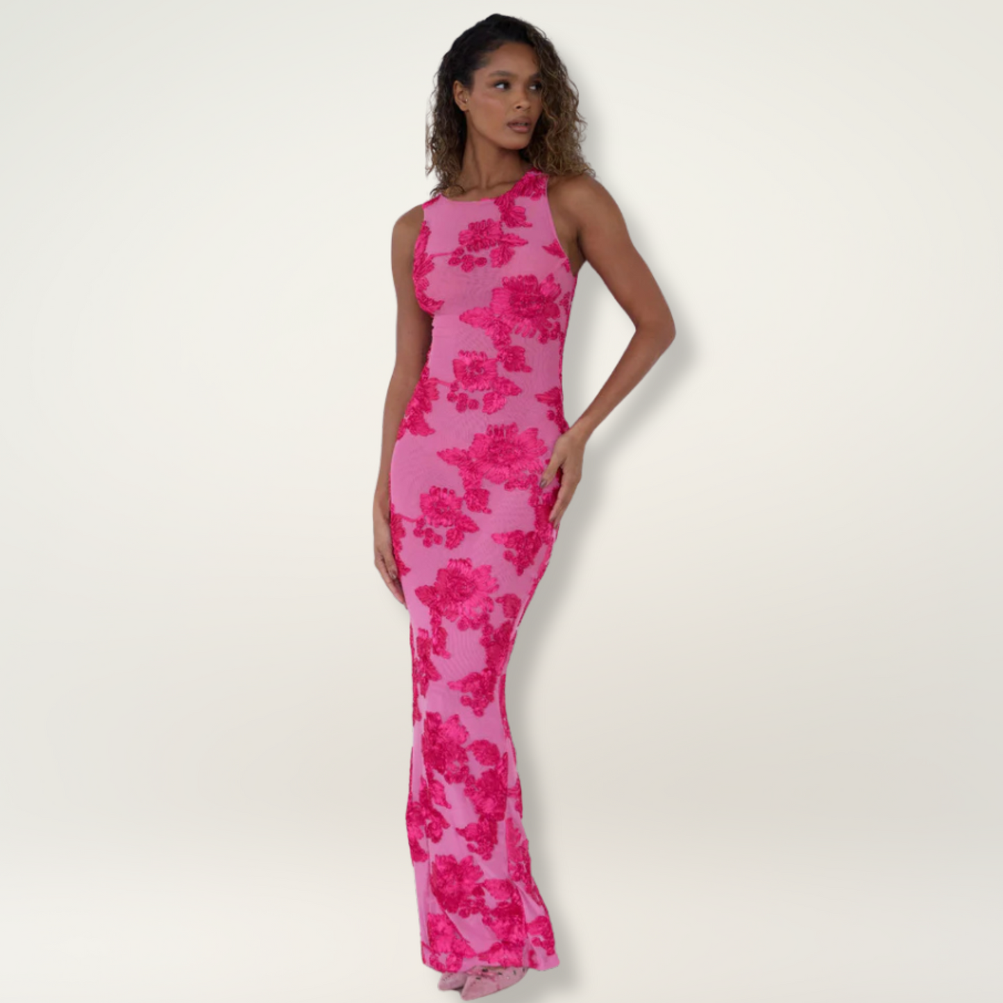 Lovely Floral Long Dress for Women - Olytrend
