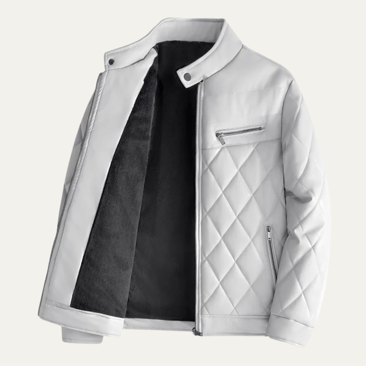 Classic Men's Leather Motorcycle Jacket - Nocini