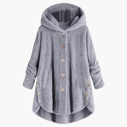 Ladies' Parka Coat with Button Front and Curved Bottom