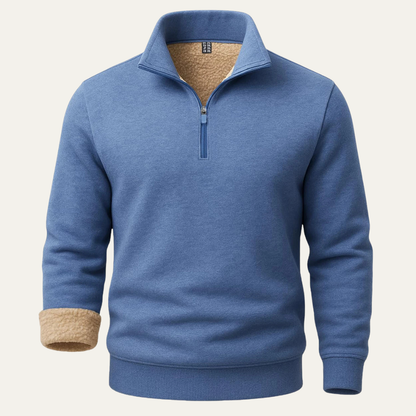 Warm Mens Fleece Zip Neck Sweater