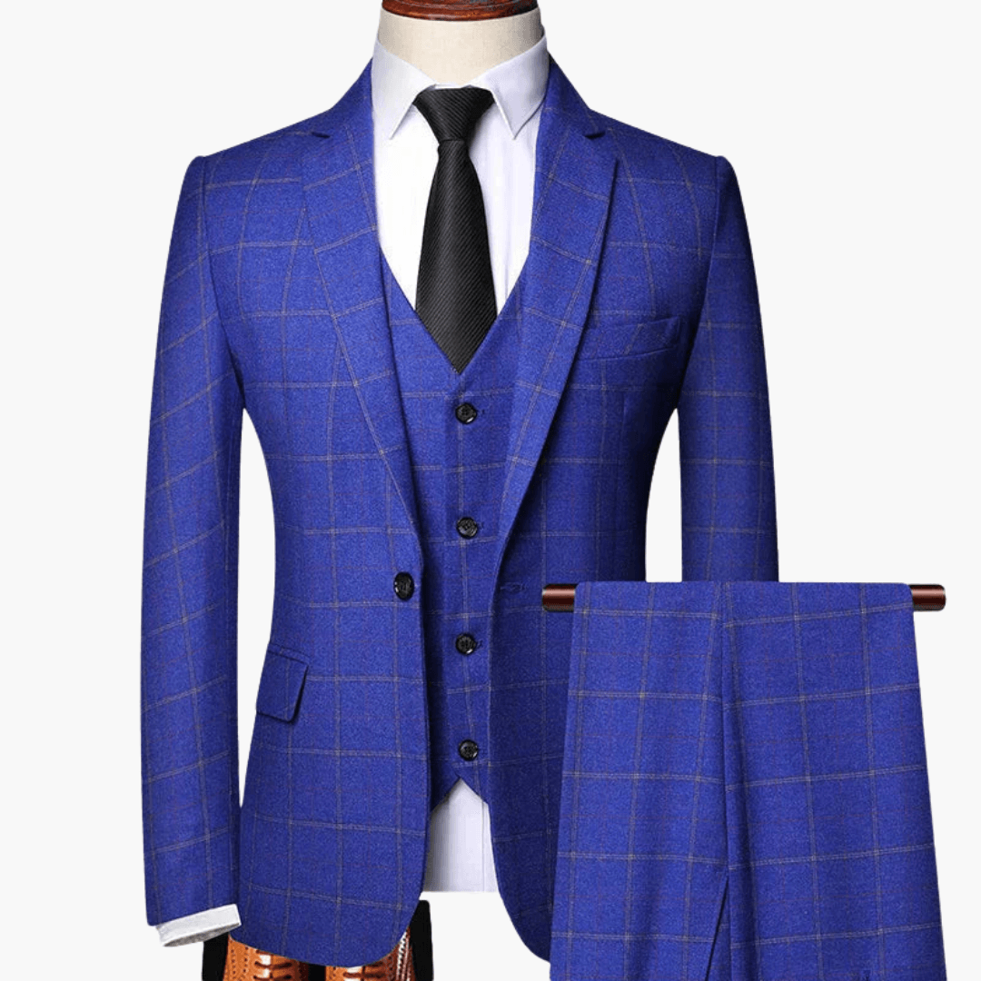Classic 3-Piece Mens Suit with Vest and Jacket - Olytrend