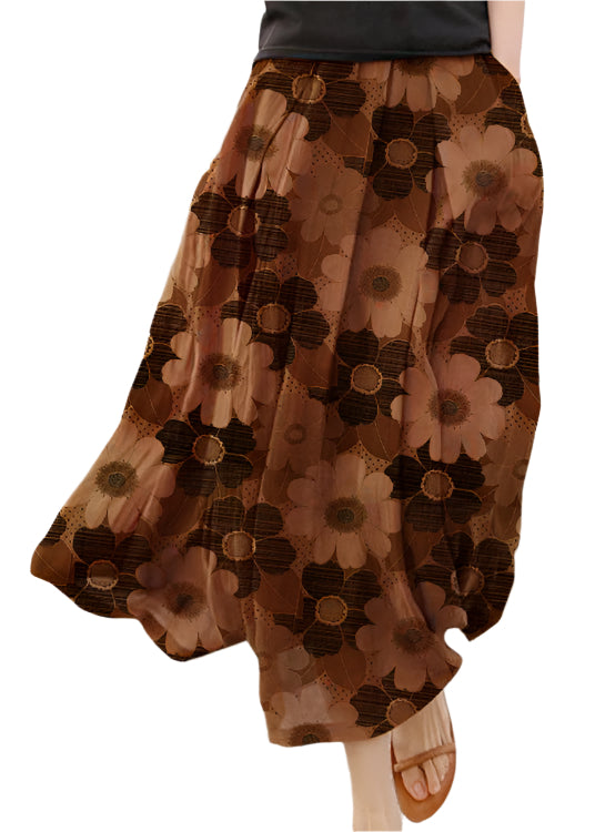 Casual Polka Dot Midi Skirt with Pockets - Nocini
