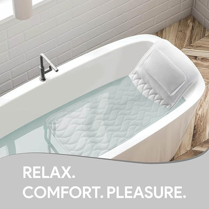 Plush Spa Bath Pillow for Neck and Back Support
