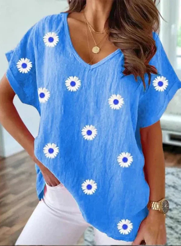 Relaxed Fit Floral Graphic Tee Shirt