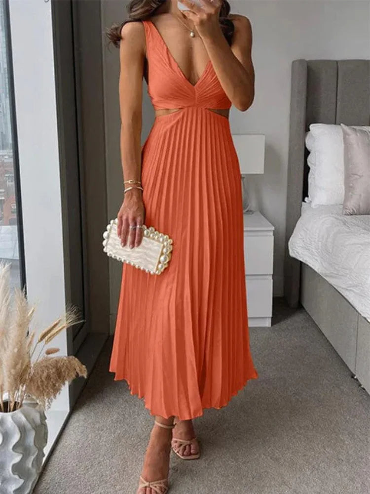 Chic Summer Dress with Open Back