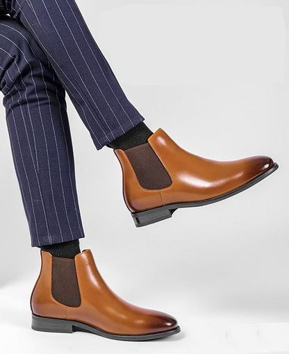 Men's Classic Leather Chelsea Boots - Nocini