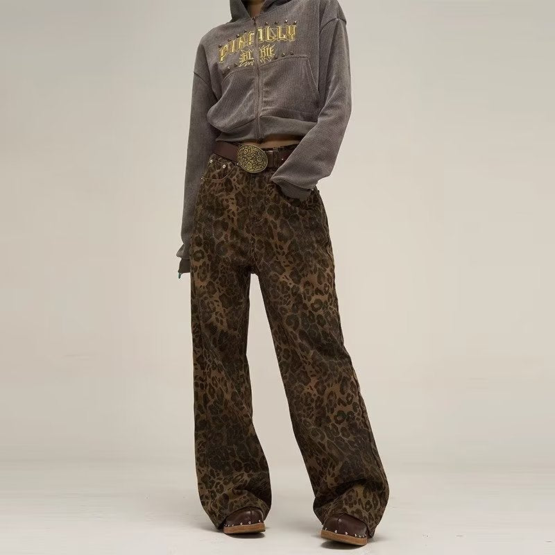 Fashionable Leopard Print Women's Jeans - Nocini