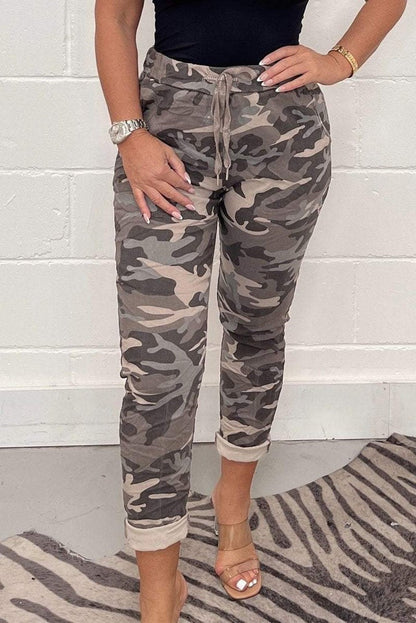 Relaxed Fit Leopard Cuffed Pants for Women - Nocini