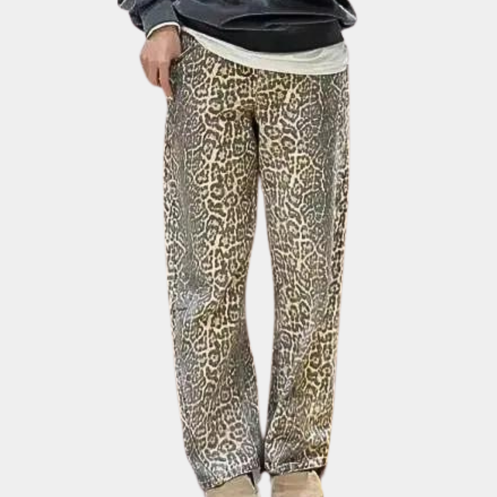 Fashionable Leopard Jogger Pants - Nocini