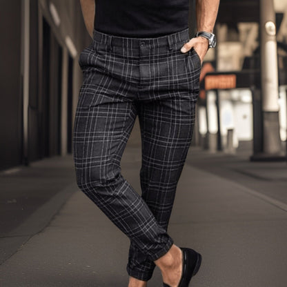 Men's Slim Plaid Chino Pants - Nocini