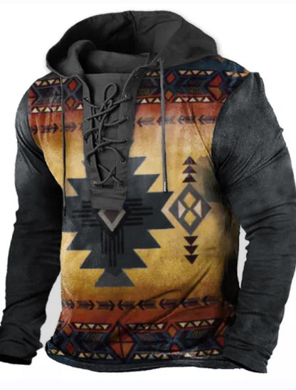 Classic Ethnic Mens Pullover Hoodie - Nocini