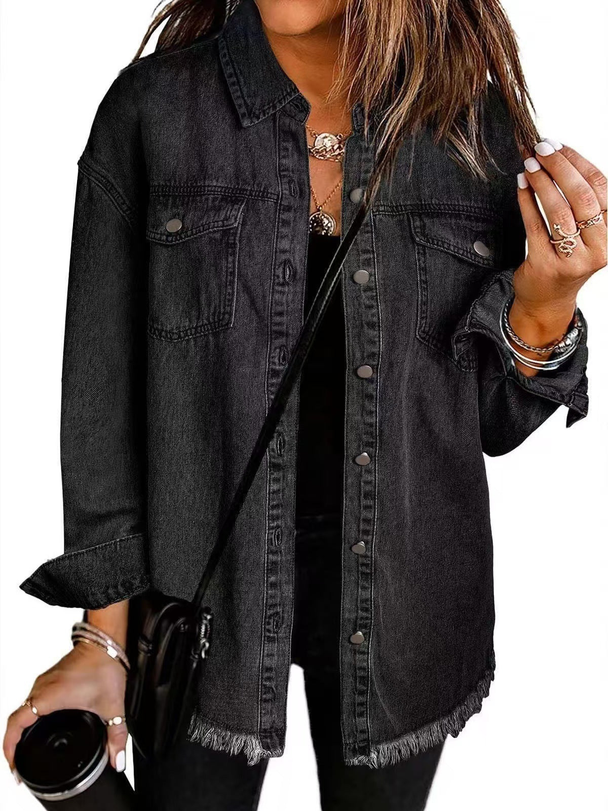 Elegant Women's Blue Jeans Jacket - Nocini