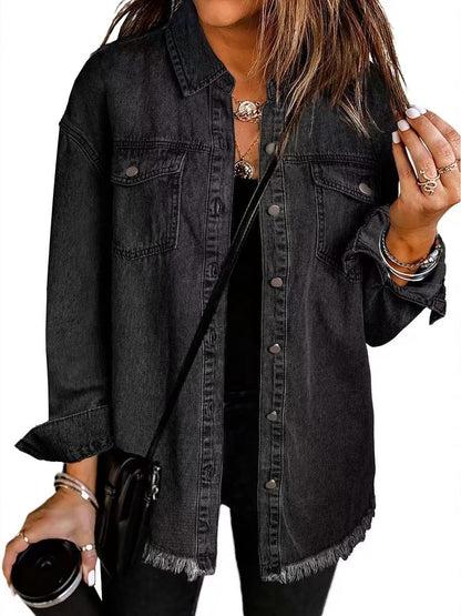 Elegant Women's Blue Jeans Jacket - Nocini