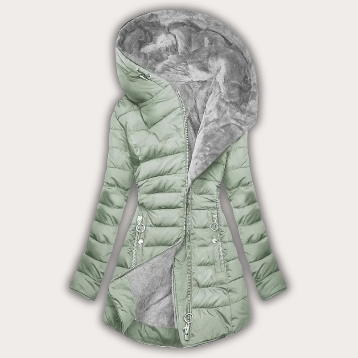 Warm Asymmetrical Puffer Coat for Women - Nocini