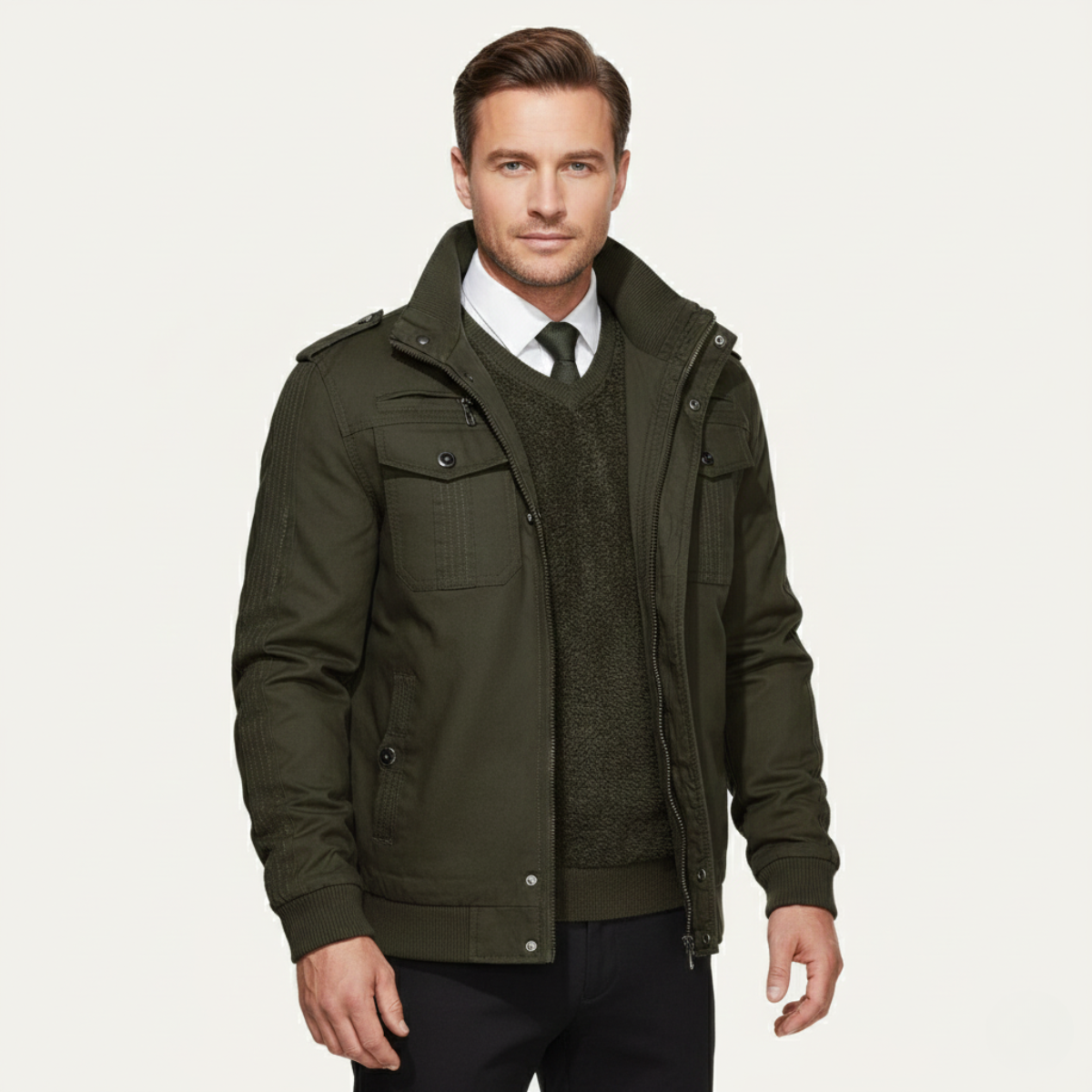 Warm Insulated Men's Zip Up Fleece Jacket