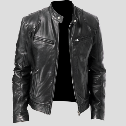 Timeless Brown Mens Leather Coat - Olytrend