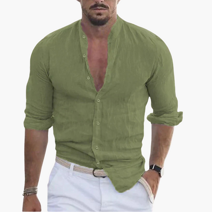 Breathable Mens Shirt - Casual Relaxed Fit Collar Style