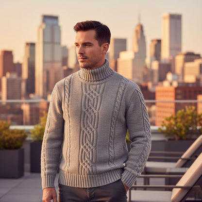 Warm Wool Crew Neck Men's Sweater