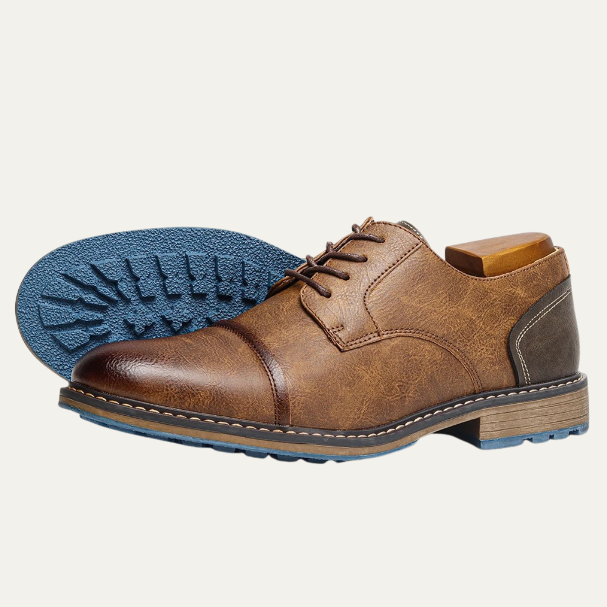 Classic Vintage Leather Lace Up Oxford Shoes - Nocini