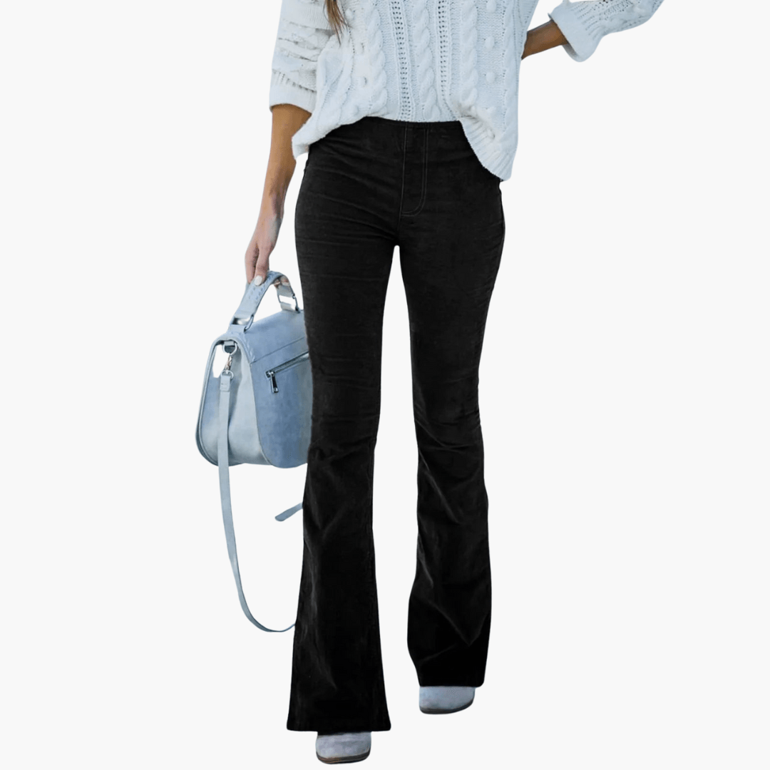 Classic High Waisted Wide Leg Corduroy Pants - Olytrend