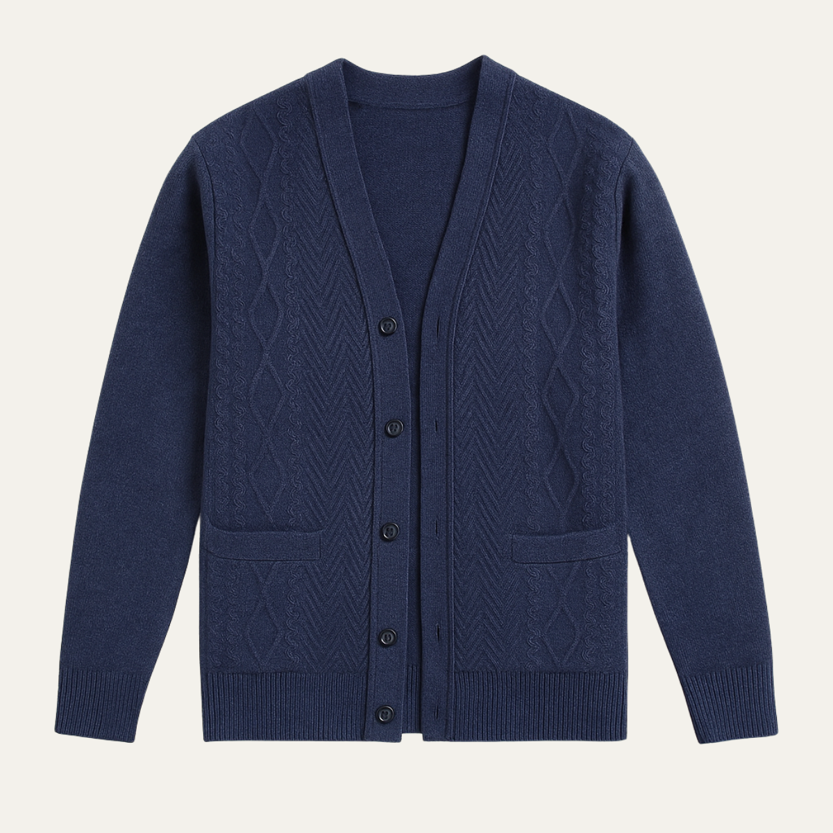 Men's Relaxed Fit V Neck Knit Cardigan Sweater - Nocini