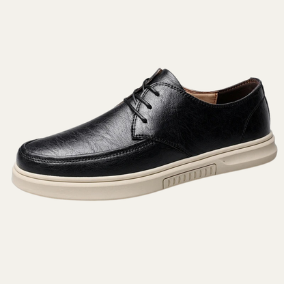 Classic Men's Brown Faux Leather Lace Up Shoes - Nocini