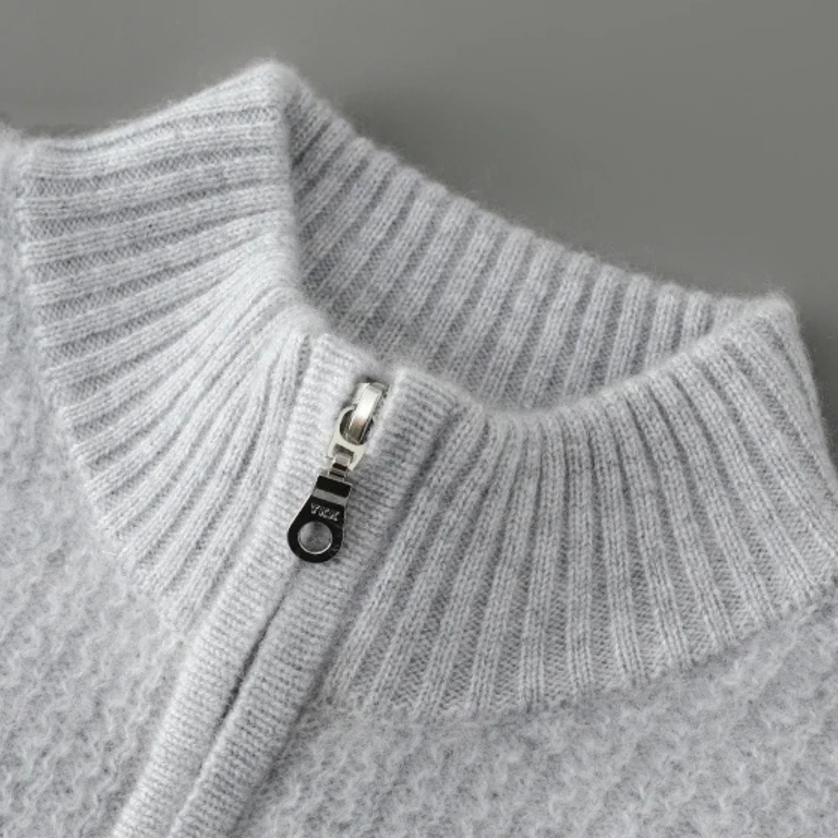 Warm Men's Cashmere Quarter Zip Knit Sweater