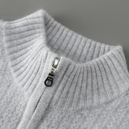 Warm Men's Cashmere Quarter Zip Knit Sweater