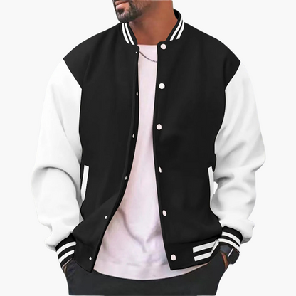 Classic Sports Bomber Jacket with Zip Front - Olytrend