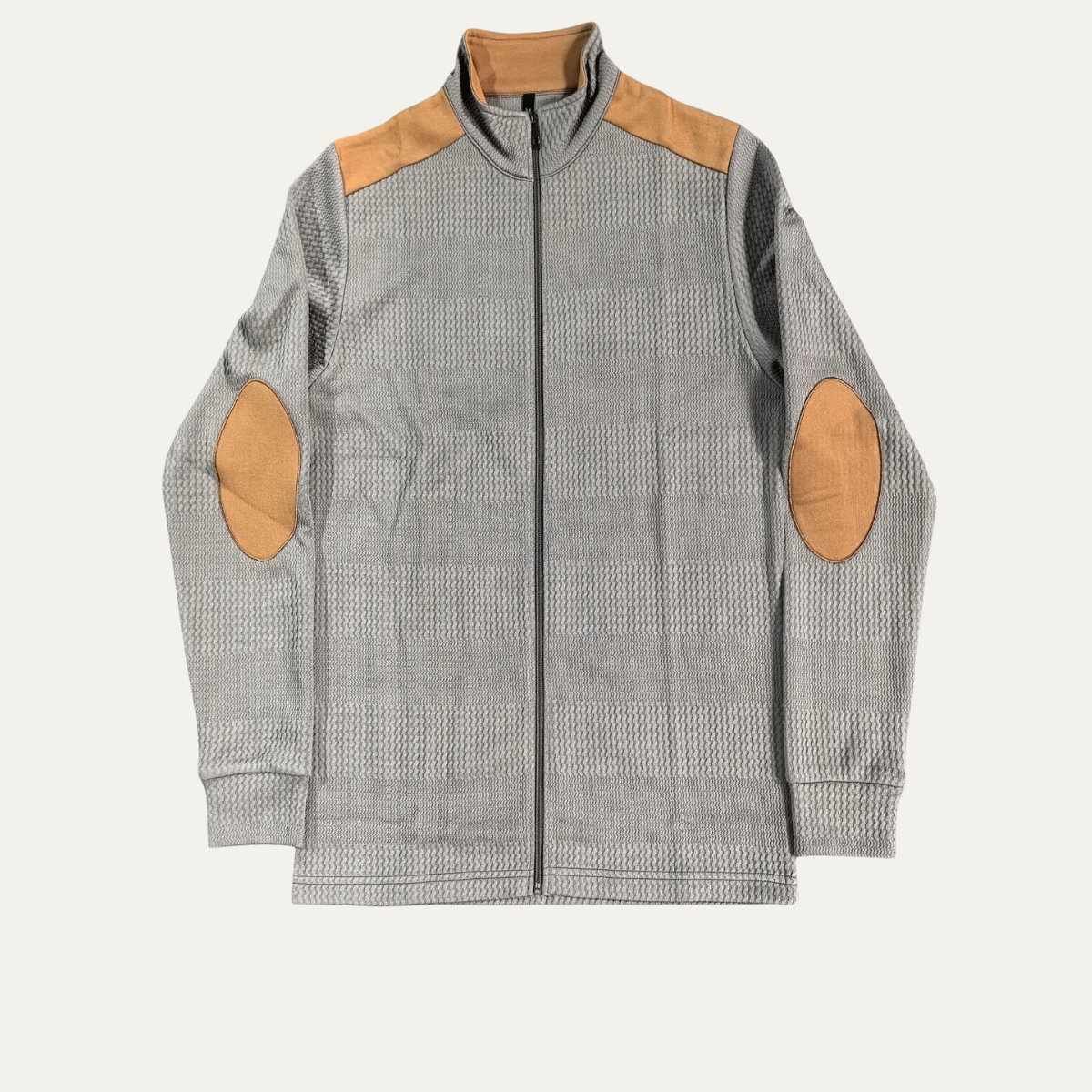 Relaxed Fit Men's Zip Up Patchwork Jacket - Nocini