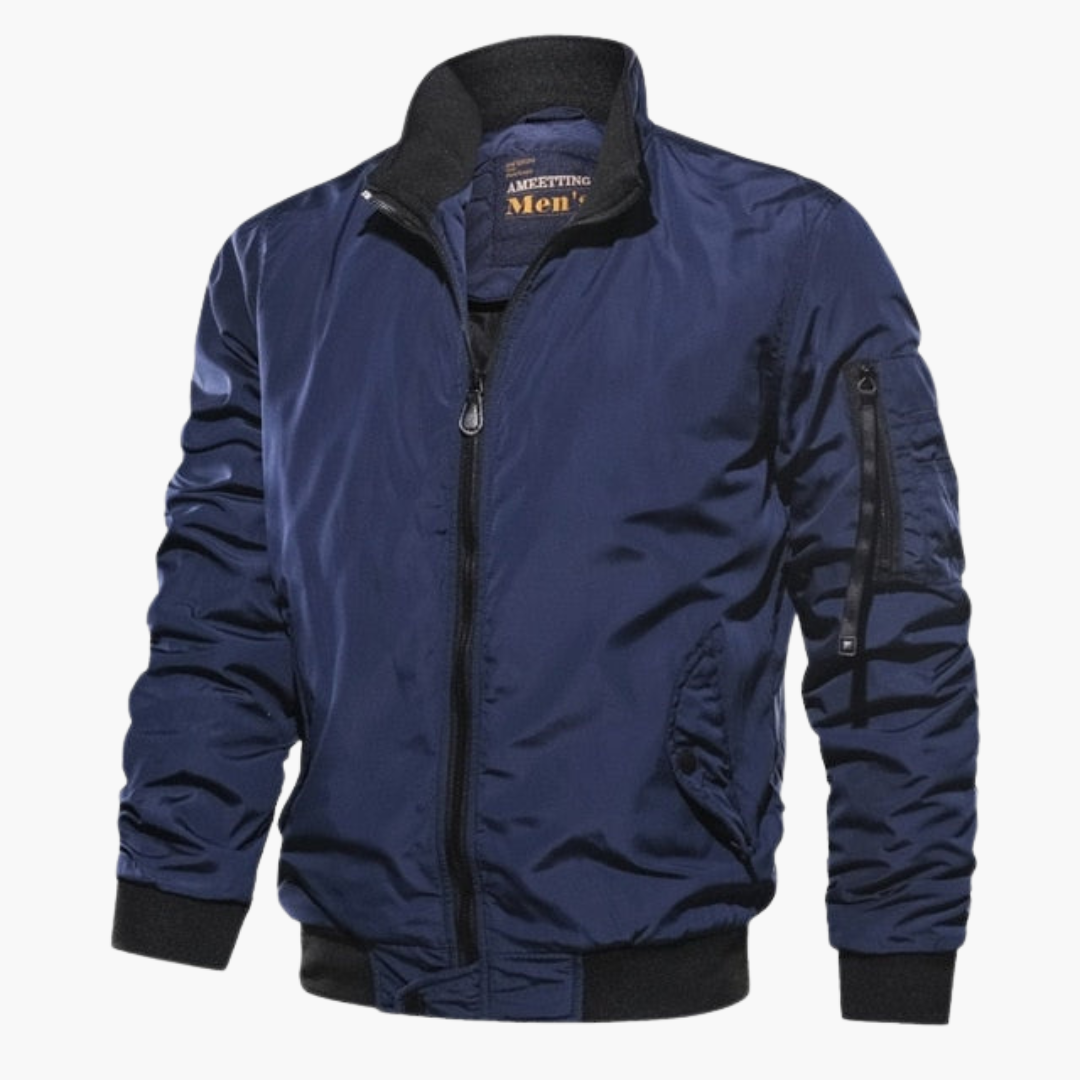 Men's Classic Flight Jacket with Zip Front - Olytrend