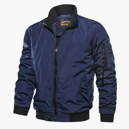Men's Classic Flight Jacket with Zip Front - Olytrend
