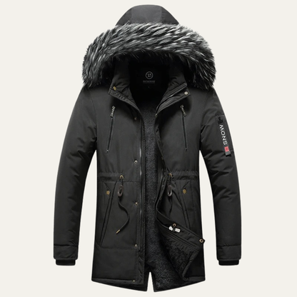 Thermal Men's Quilted Parka Jacket with Removable Hood - Nocini